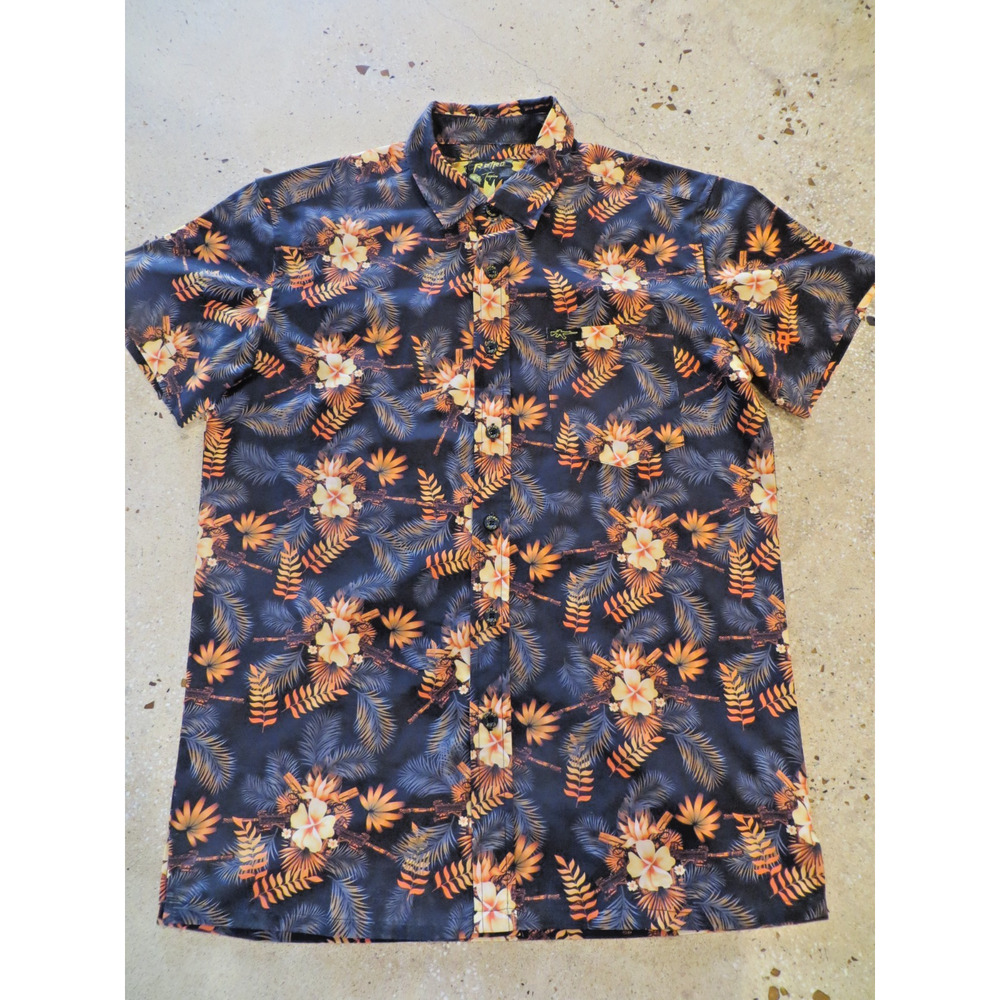 Amazing Retro Rifle Tropics Bright Button Down Shirt Small